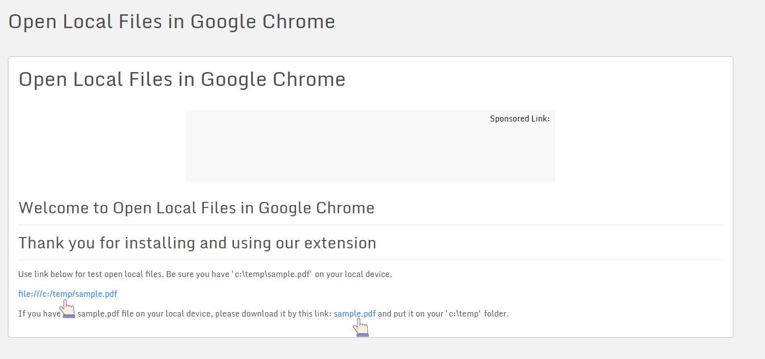 Open Local Files in Google Chrome